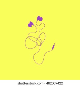 Vacuum headphones.Vector icon.