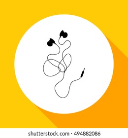 Vacuum headphones.Vector icon.