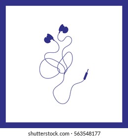 Vacuum headphones.Vector icon.