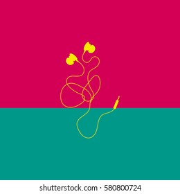 Vacuum headphones.Vector icon.