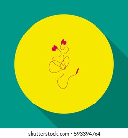 Vacuum headphones.Vector icon.