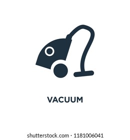 Vacuum icon. Black filled vector illustration. Vacuum symbol on white background. Can be used in web and mobile.