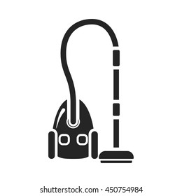 Vacuum icon black simple. One icon of a large cleaning collection.