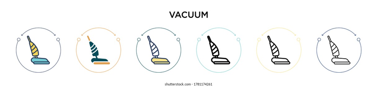 Icono de vacío en estilo relleno, delgado, contorno y trazo. Ilustración vectorial de dos diseños de vectores de vacío de color y negro se pueden utilizar para móviles, ui, web