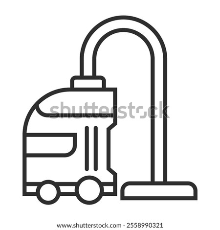 Vacuum icon, Hotel service symbol outline icon, editable vector illustration and transparent graphic element. Isolated on white background