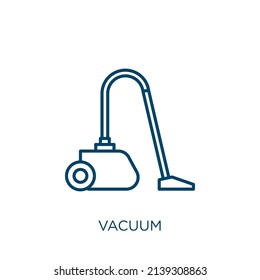 vacuum icon. Thin linear vacuum outline icon isolated on white background. Line vector vacuum sign, symbol for web and mobile