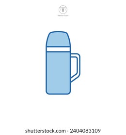 Vacuum insulated water bottle. Thermos Icon symbol vector illustration isolated on white background