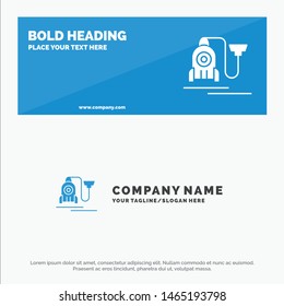 Vacuum, Machine, Hotel, Cable Solid Icon Website Banner and Business Logo Template. Vector Icon Template background