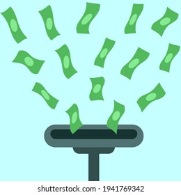 Vacuum money illustration. Clipart image.