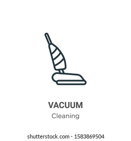 Vacuum outline vector icon. Thin line black vacuum icon, flat vector simple element illustration from editable cleaning concept isolated on white background