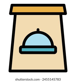 Vacuum pack icon outline vector. Snack package. Plastic box color flat