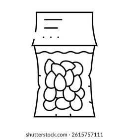 vacuum packed olives line icon vector. vacuum packed olives sign. isolated contour symbol black illustration