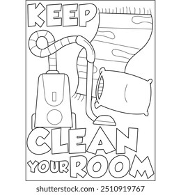 vacuum personal hygiene coloring book page for kids and adults creative coloring mindful relaxation activity