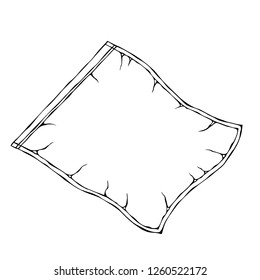 Vacuum Plastic Bag. EPS10 Vector. Hand Drawn Doodle Style Realistic Illustration.