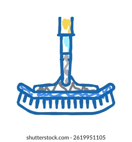 vacuum pool brush doodle icon sketch vector. vacuum pool brush sign. isolated symbol illustration