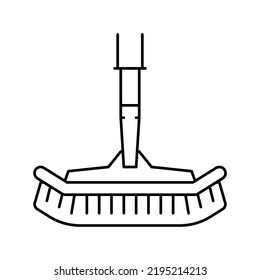 vacuum pool brush line icon vector. vacuum pool brush sign. isolated contour symbol black illustration