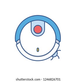 Vacuum robot cleaner line icon.