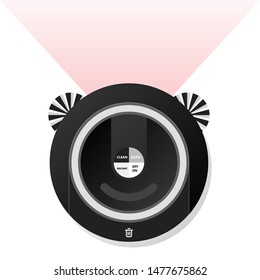 Vacuum robot cleaner Scan Room Illustration Vector