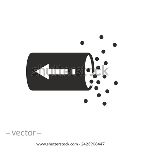 vacuum suck icon, suction process, sucking hose, flat symbol on white background - vector illustration Foto d'archivio © 