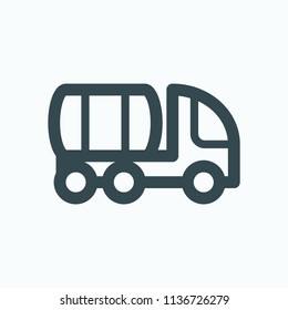 Vacuum tank truck icon, sewage truck vector icon