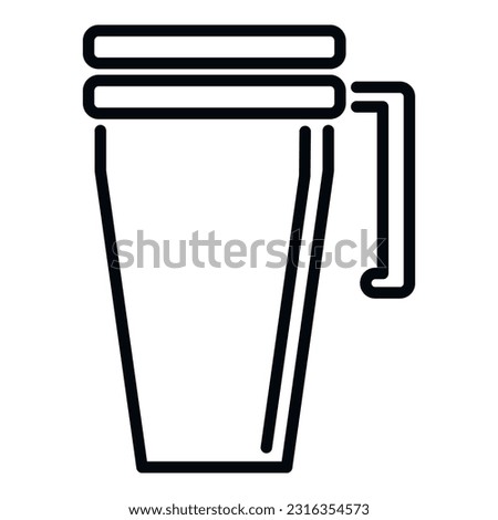 Vacuum thermo cup icon outline vector. Coffee mug. Flask travel