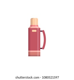 Vacuum Thermos Flask Flat Icon Design Vector Illustration