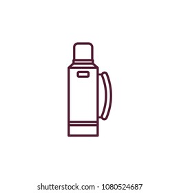 Vacuum Thermos Flask Line Minimalist Icon Design Vector Illustration