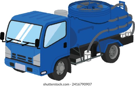 Vacuum truck is a car equipped with a large tank, vacuum pump, and suction hose instead of a truck bed.