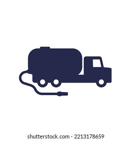 vacuum truck icon, sewer cleaner vector