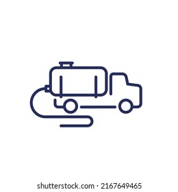 vacuum truck line icon on white