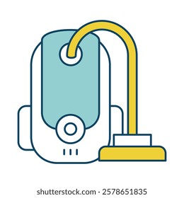 Vacuuming – High-Powered Vacuum Cleaner Representing Efficient Dust and Dirt Removal from Carpets, Floors, and Furniture for Clean and Healthy Spaces. Vector illustration.