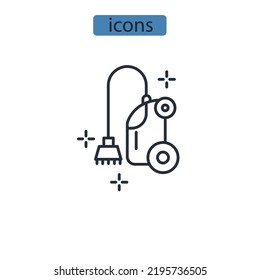 vacuuming icons  symbol vector elements for infographic web