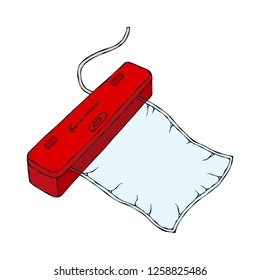 Vacuumizer Food Sealer with Vacuum Bag. What is Sous-Vide. Slow Cooking Technology. Perfect Food. Chief Cuisine Collection. EPS10 Vector. Hand Drawn Doodle Style Realistic Illustration.