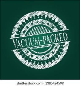 Vacuum-packed written with chalkboard texture. Vector Illustration. Detailed.