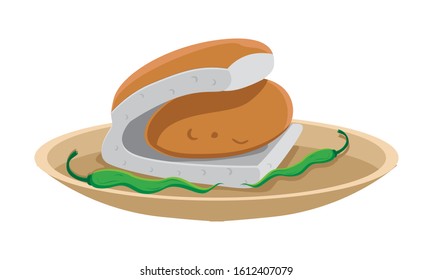 vada pav illustration images stock photos vectors shutterstock https www shutterstock com image vector vada pav chilli vector illustration 1612407079