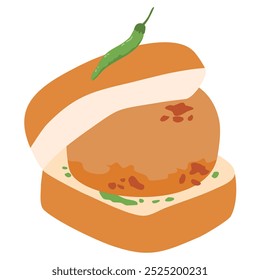 vada pav Indian fast foods