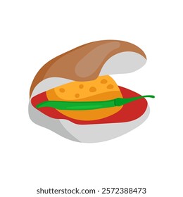 Vada Pav, Indian Symbol Vector Illustration