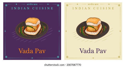 Vada Pav significa bocadillo vegetariano indio comida rápida con bolas de patata frita en bollo