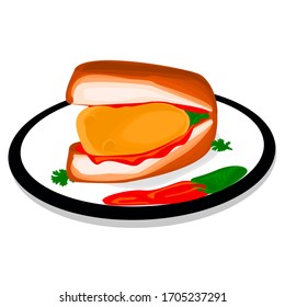 Vadapav indian mumbai street Food Vector