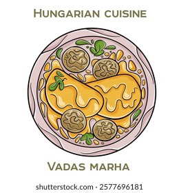 Vadas Marha is a traditional Hungarian dish featuring tender beef marinated in spices, then breaded and deep-fried to a crispy perfection.