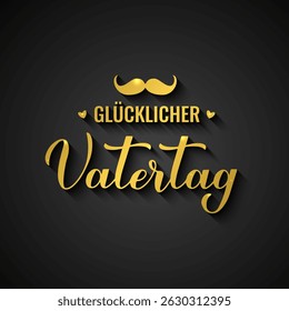 Vaderdag  gold inscription. Happy Fathers Day in Dutch language calligraphy hand lettering. Vector template for typography poster, banner, greeting card, postcard, etc