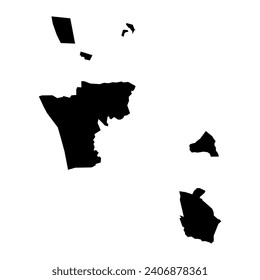Mapa municipal de Vaduz, división administrativa de Liechtenstein. Ilustración vectorial.