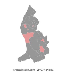 Vaduz municipality map, administrative division of Liechtenstein. Vector illustration.
