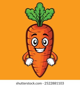 Vagetable carrot character illustration design.