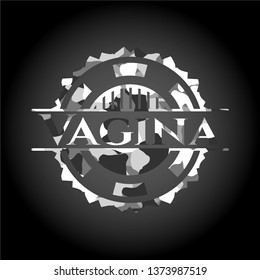 Vagina on grey camo pattern