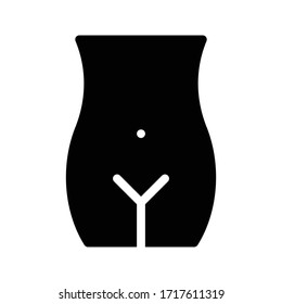 icono plano de glifo vectorial de la vagina 
