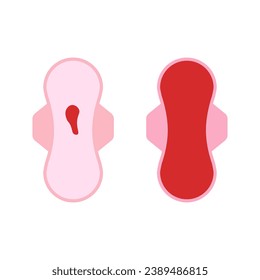 Hemorragia vaginal menstruación posparto período lochia. Icono menstrual de la toalla femenina