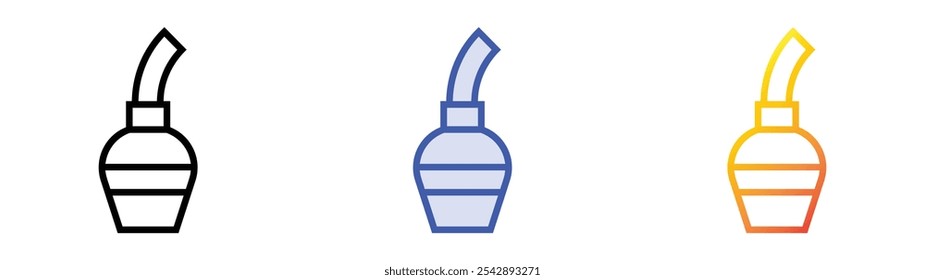 Scheidenduschen-Symbol. Lineares, blaues Füllungs- und Farbverlauf-Design einzeln auf weißem Hintergrund