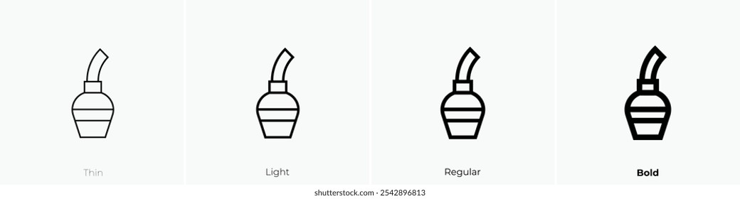 Scheidenduschen-Symbol. Dünnes, helles Design im regulären und kühlen Stil, einzeln auf weißem Hintergrund