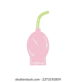 Vaginal douche on white background